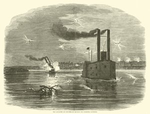 El Lancaster y el Switzerland atravesando las baterías de Vicksburg, marzo 1863 de American School