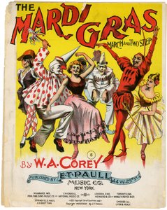 El Marcha de Mardi Gras y Two Step [portada de partitura], 1897 de American School