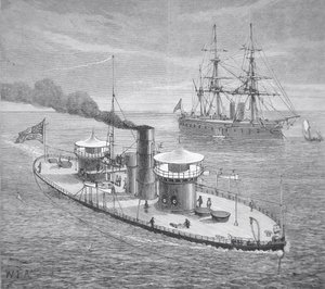 El Miantonoma, monitor acorazado de doble torreta lanzado en 1863 de American School