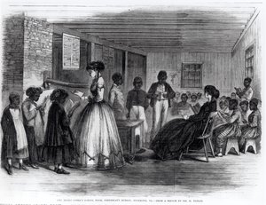 El aula de las señoritas Cooke, Oficina de Libertos, Richmond, Va., de 