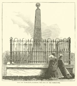 El viejo monumento, marcando el sitio de la rendición, julio 1863 de American School