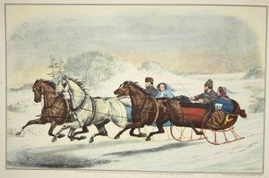 La carrera de trineos, pub. 1859 de American School
