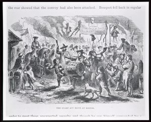 Los disturbios de la Ley del Timbre en Boston, 25 de agosto de 1765, de 