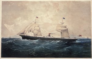 El vapor Manhattan (óleo sobre lienzo) de American School