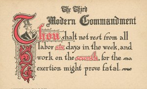 El tercer mandamiento moderno (litografía en color) de American School