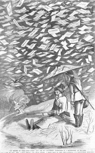 El invierno de su descontento, Jeff y su teniente atrapados en una tormenta de nieve de votos, c.1894