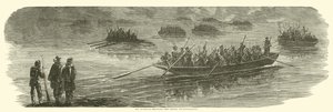 El avance del cuerpo de Sedgwick cruzando el Rappahannock, abril 1863 de American School