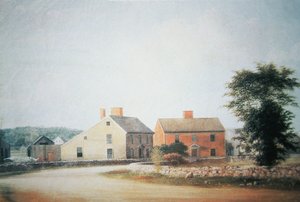 El lugar de nacimiento de John Adams en Braintree, ahora Quincy, Massachusetts de American School