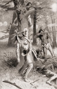 La muerte de Tecumseh durante la Batalla del Támesis, el 5 de octubre de American School