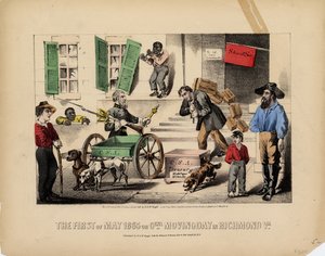 El primero de mayo de 1865, o, Día de mudanza general en Richmond Va. de American School