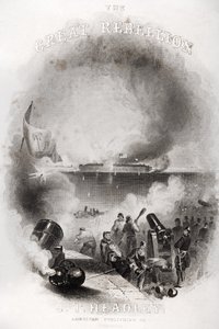 Ilustración de la página del título del ataque a Fort Sumter en 1861, de 