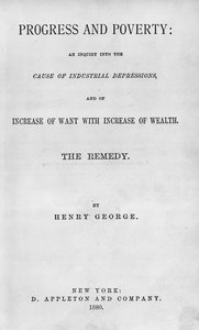 Portada de Progreso y Pobreza de Henry George, publicada en 1880