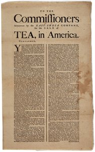 A los Comisionados Designados por la Compañía de las Indias Orientales, para la Venta de Té en América, firmado Scaevola, 1773 de American School