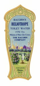 Agua de Tocador, etiqueta, Heliotropo