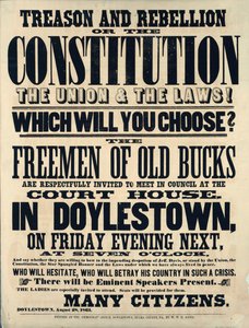 Traición y rebelión o la constitución, la unión y las leyes! ¿Cuál elegirás? 1861 de American School