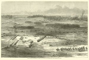 Obras de la Unión y Confederadas al suroeste de Petersburg, desde la estación de señales, marzo 1865 de American School