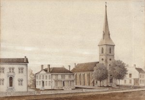 Vista de Petersburg, Virginia (acuarela sobre papel) de American School