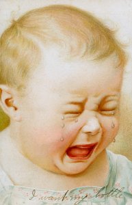 Gráfico vintage de un bebé llorando