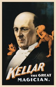Póster vintage de hombre con demonios susurrando de American School