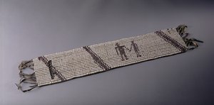 Cinturón de wampum, hecho por el pueblo indígena Lenni Lenape, Pensilvania de American School