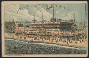 Hotel West Brighton Beach, EE.UU. (grabado coloreado)