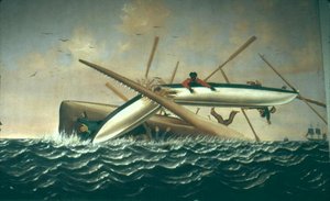 Ballena atacando un bote largo de American School