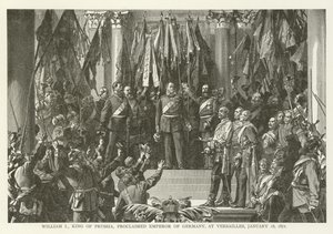 Guillermo I, rey de Prusia, proclamado emperador de Alemania, en Versalles, 18 de enero de 1871