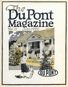 Mujer y perro, portada de la revista DuPont, junio de 1920