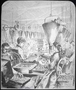 Mujeres trabajando en una fábrica de municiones, Bridgeport, Connecticut