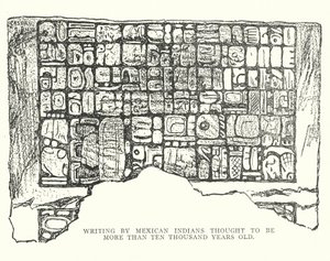 Se cree que la escritura de los indios mexicanos tiene más de 10.000 años (litografía) de American School