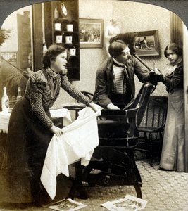 Cortándose el cabello de American Stereoscopic Company