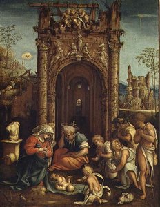 Adoración de los pastores, c.1530 de Amico Aspertini