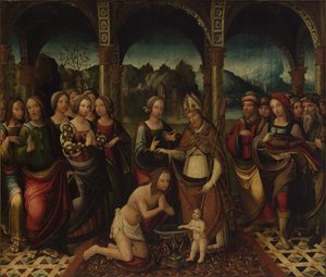 Ceremonia bautismal, finales del siglo XVI