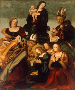 Virgen con el Niño y Santos Gregorio Magno (pintura) de Amico Aspertini