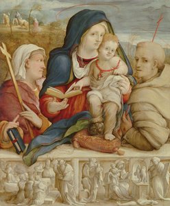 Virgen con el Niño y Santa Elena y San Francisco (óleo sobre tabla) de Amico Aspertini