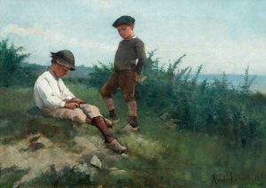 Chicos en la orilla