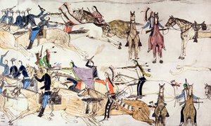 Batalla de Little Bighorn, Montana, EE.UU., 25-26 de junio de 1876 de Amos Bad Heart Buffalo