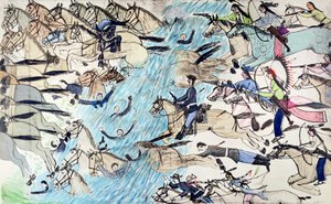 Batalla de Little Bighorn, Montana, EE.UU., 25-26 de junio de 1876, c. 1900