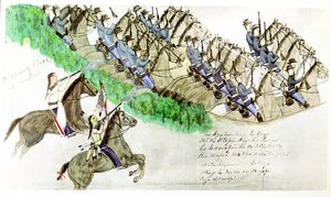 Inicio de la Batalla de Little Big Horn, Montana, EE.UU., 25 de junio de 1876, c. 1900