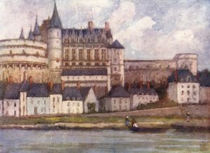 Amboise desde el Loira (litografía en color)