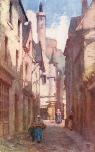 Rue du Grand Carroi, Chinon (litografía en color) de Amy B. Atkinson