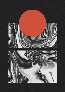 Flujo de mármol Sol Rojo de Amy Louise Baker