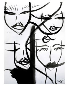 Rostros de mujeres abstractos de Amy Straley