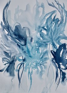 Flores azules abstractas de Amy Tieman