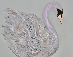 Cisne floral elegante de Amy Tieman