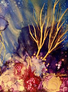 Océano de oro fluido