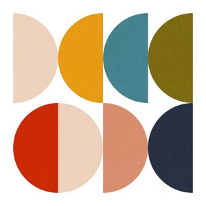 Juego de colores geométricos de mediados de siglo de Ana Rut Bre