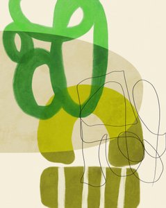 Líneas pintadas en verde y marrón claro, 2 copias