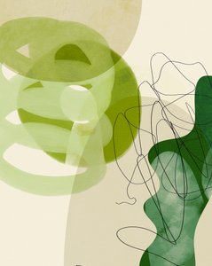 Líneas pintadas en verde y marrón claro, 3 copias