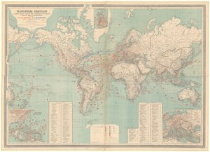 Mapa mundial de vapor y electricidad de Anatole Châtelain